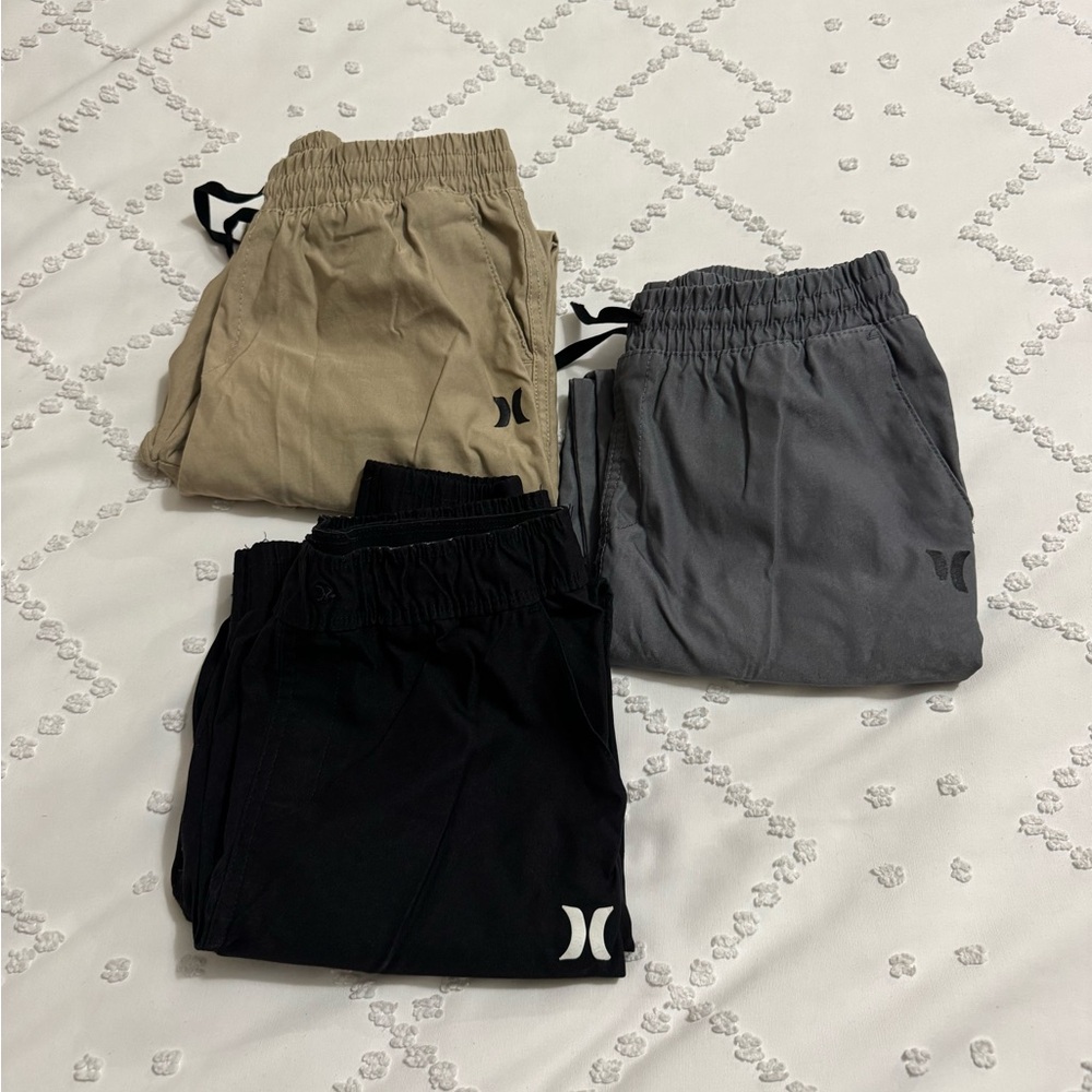 Hurley Kids Sweatpants Set - Black, Gray, Tan